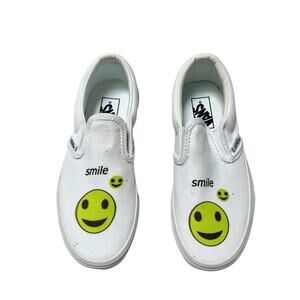 Vans Classic Smiley Face Slip On Sneakers Size 13.5 Youth
